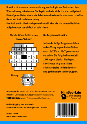 Gehirnjogging - Unsere Bücher für Ihr Training 3 Rückseite Logische Rätsel BrainBrix