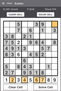 Gehirntraining Web App: Gehirnjogging Mix 2 Sudoku Version 2