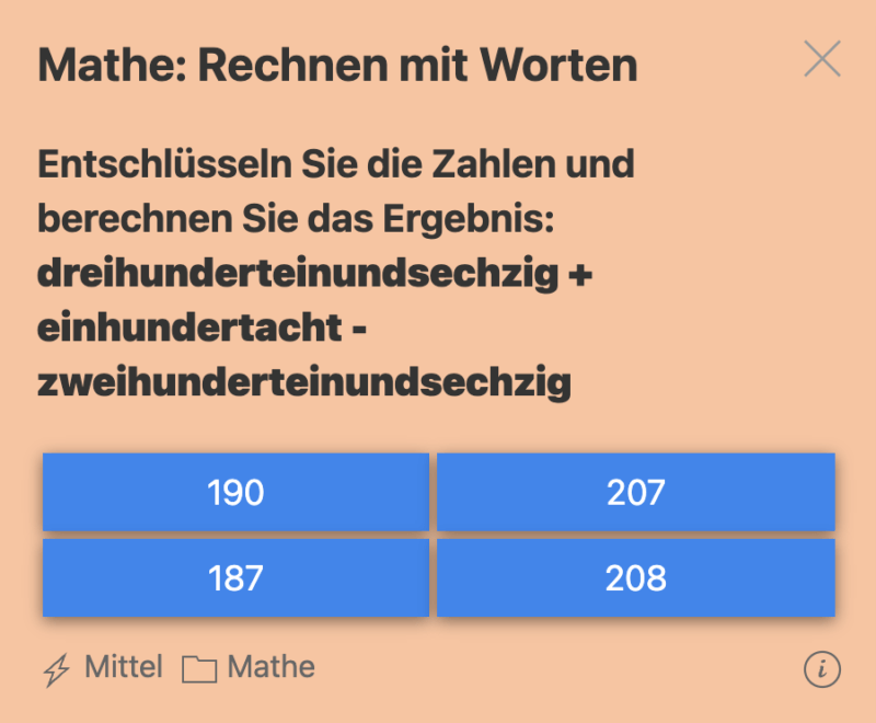 Mathematik und Rechnen 1 Aufgaben aus dem Bereich Mathematik: Rechnen mit Worten