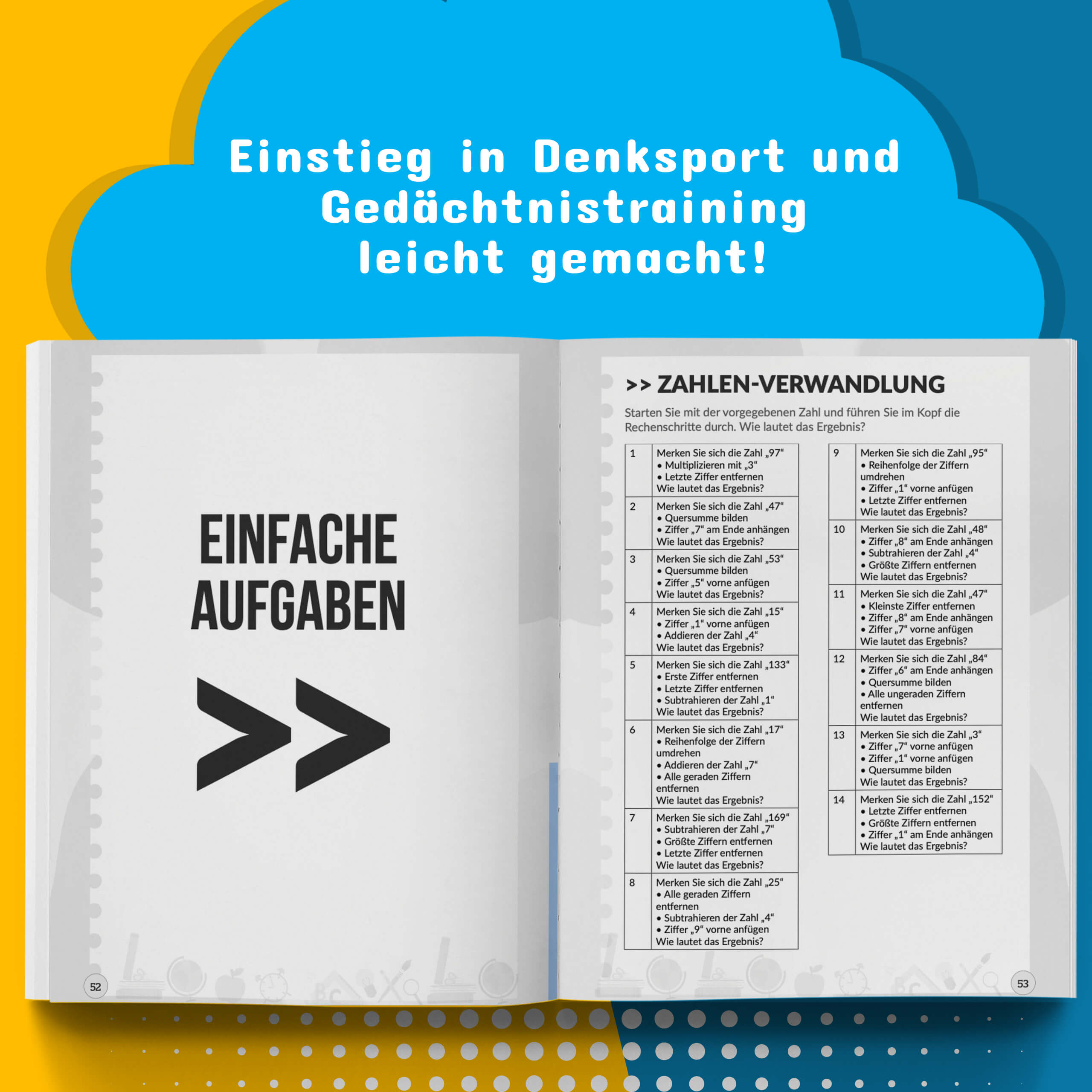 Gedächtnistraining Übungen als PDF zum Download 7 Gedächtnistraining für Senioren Cover 2 Hirnfutter pdf mit Seitenansicht innen