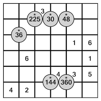 Mathe-Sudoku 3: 6 mal 6 Feld Aufgabe